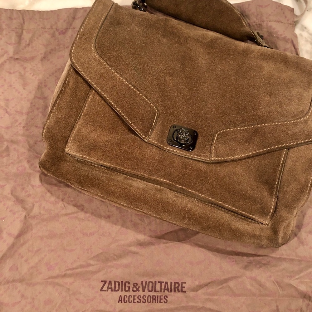 Zadig & Voltaire tab suede crossbody w/ skull open
